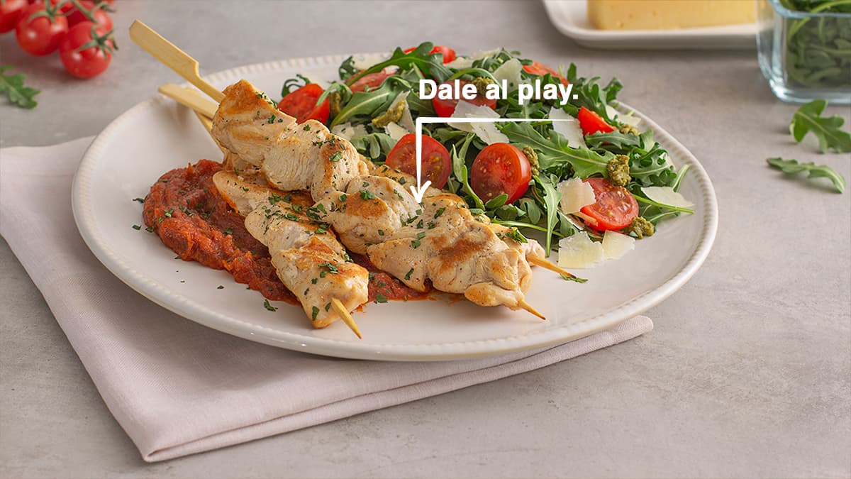 Pinchos con salsa BBQ