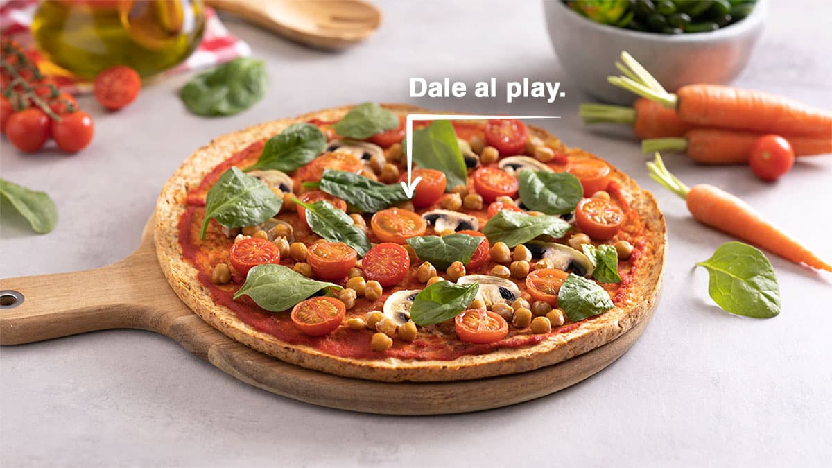 Pizza vegana de verduras