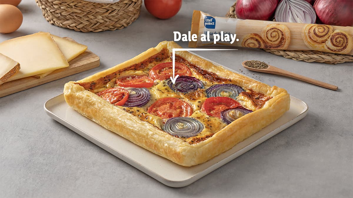 Quiche de cebolla y tomate