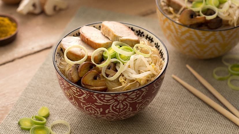 Ramen de solomillo y verduras