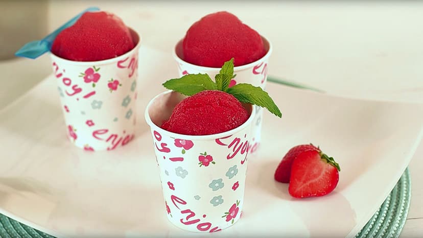 Sorbete de fresa