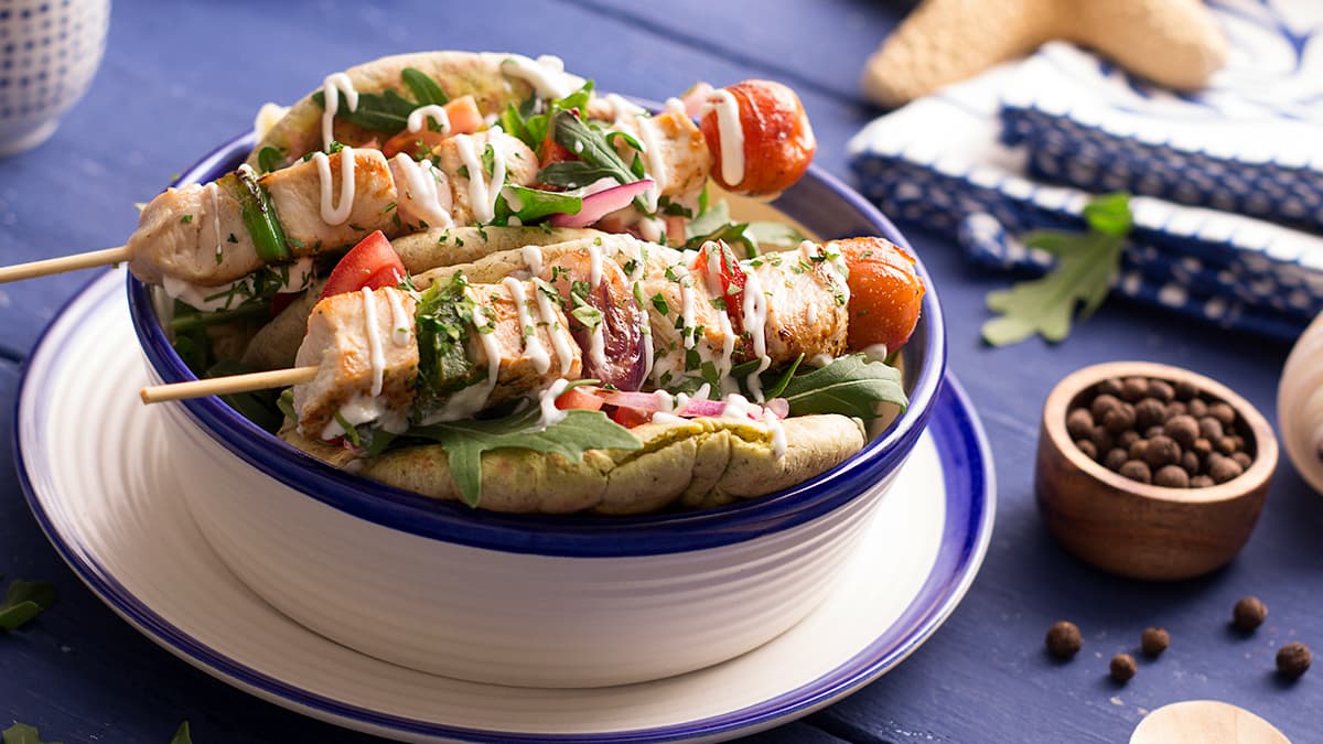Souvlaki de pollo