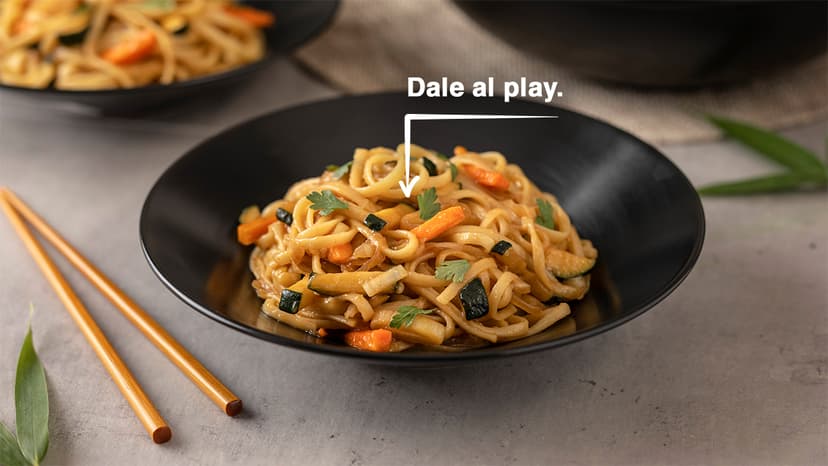 Tallarines chinos con verduras