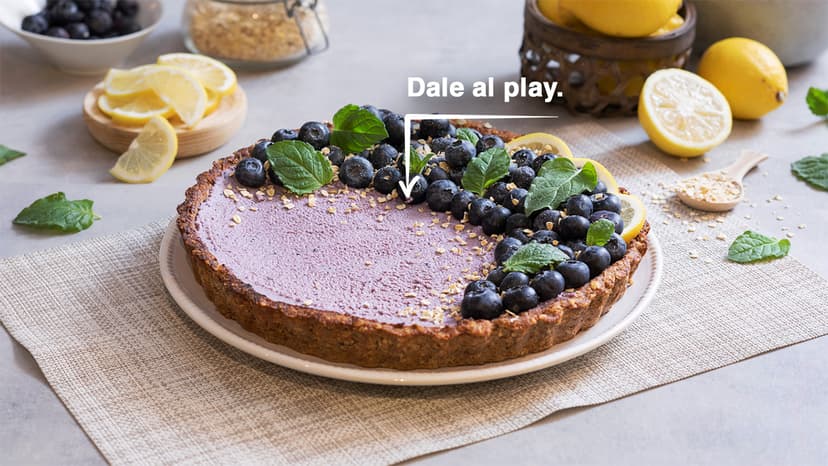 Tarta de limón y arándanos