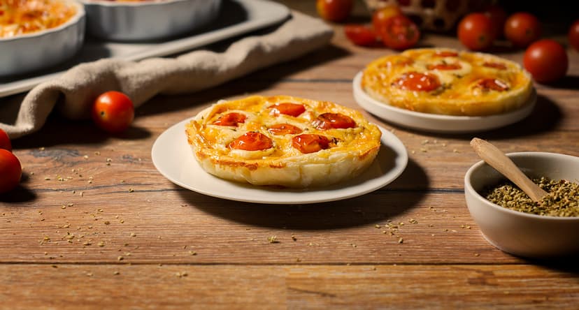 Tartaletas de tomates cherry confitados