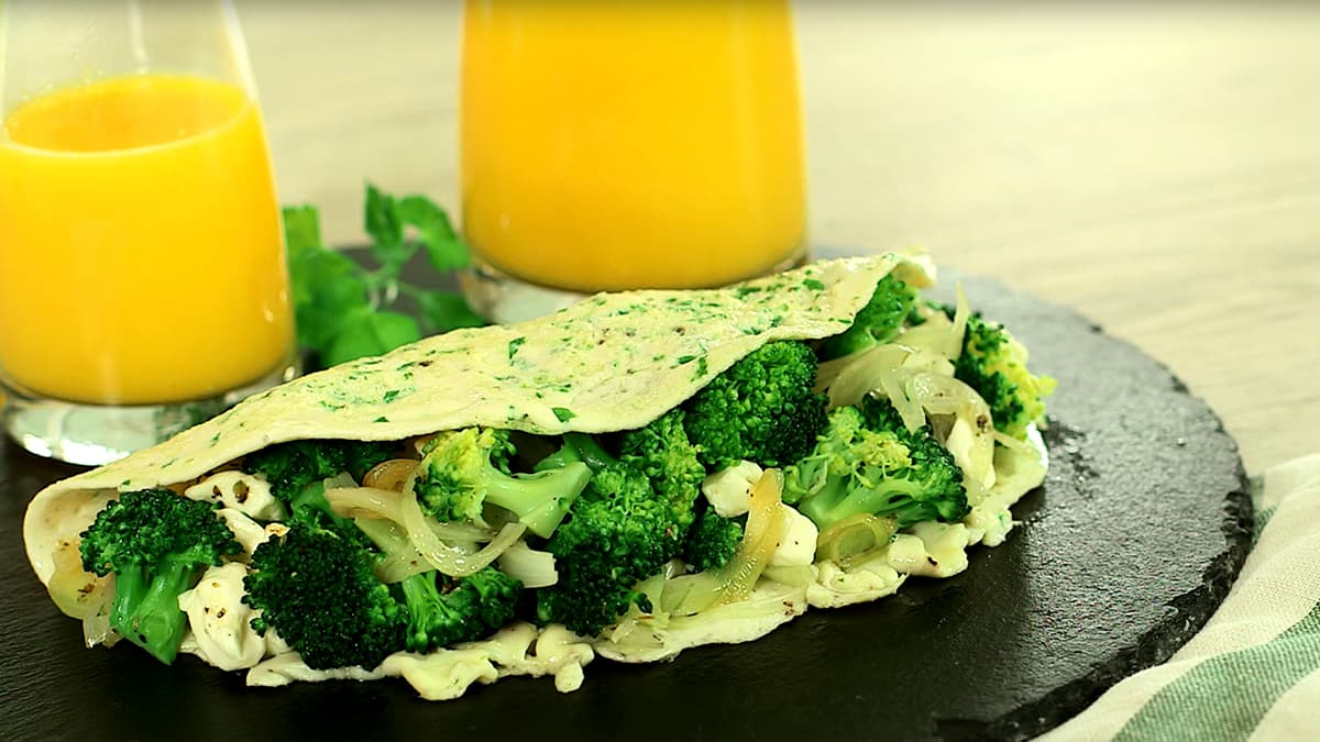 Tortilla rellena de brócoli