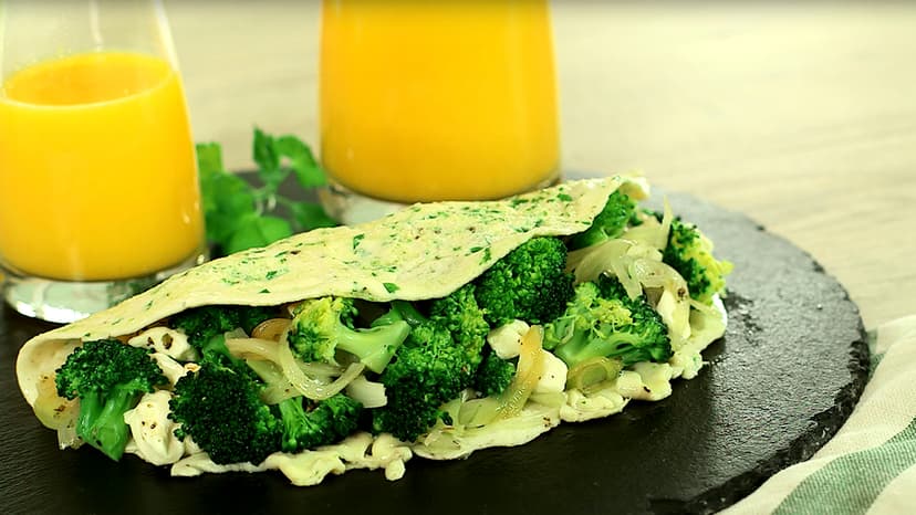 Tortilla rellena de brócoli