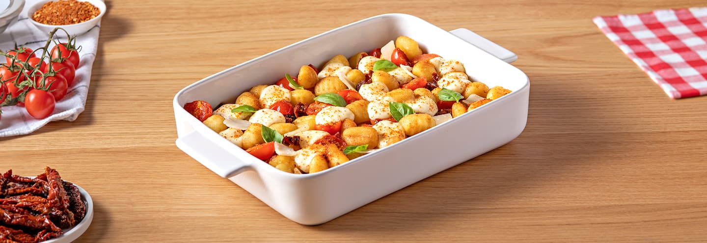 Ñoquis caprese al horno