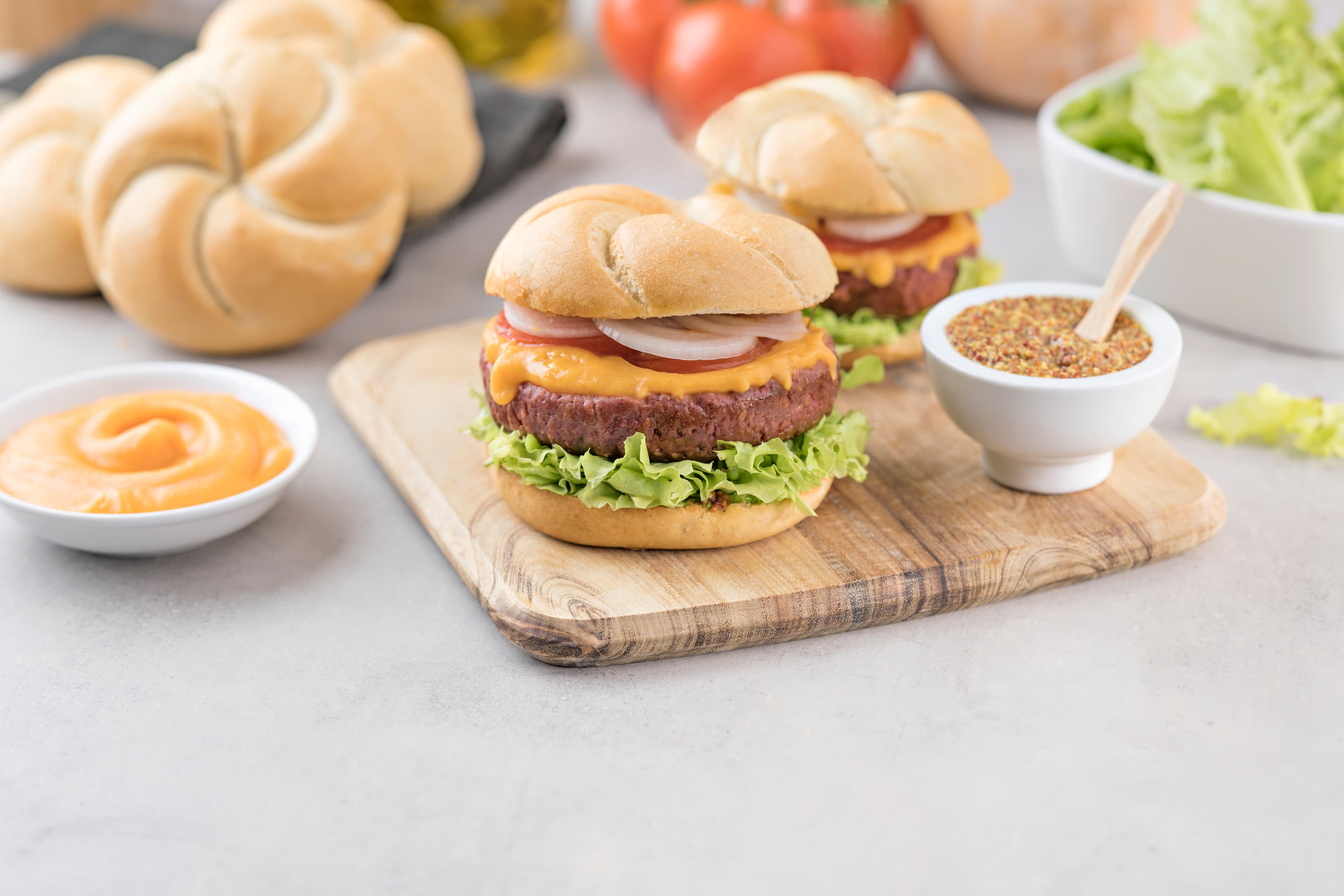 Burger con queso vegano