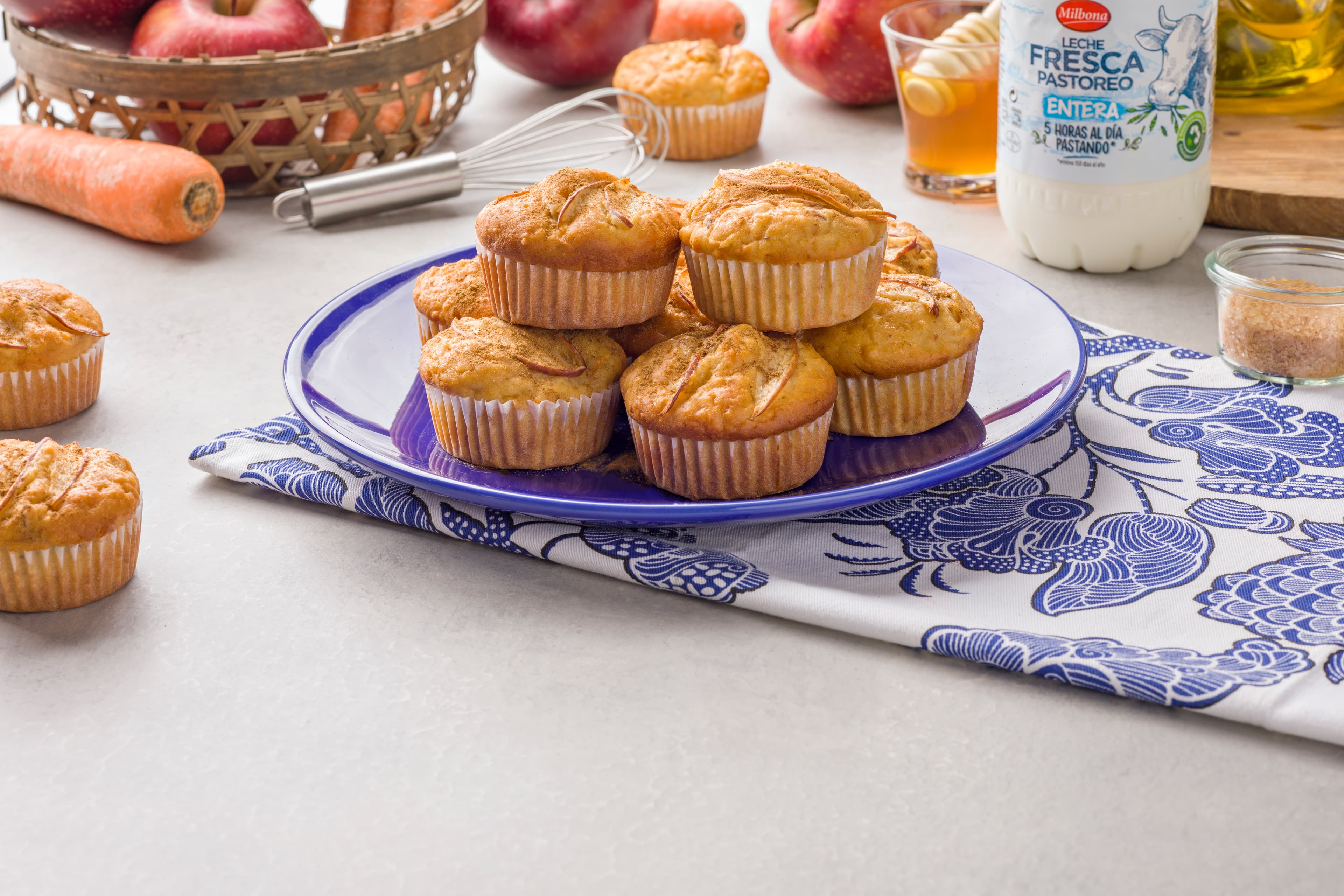 Magdalenas de manzana y zanahoria