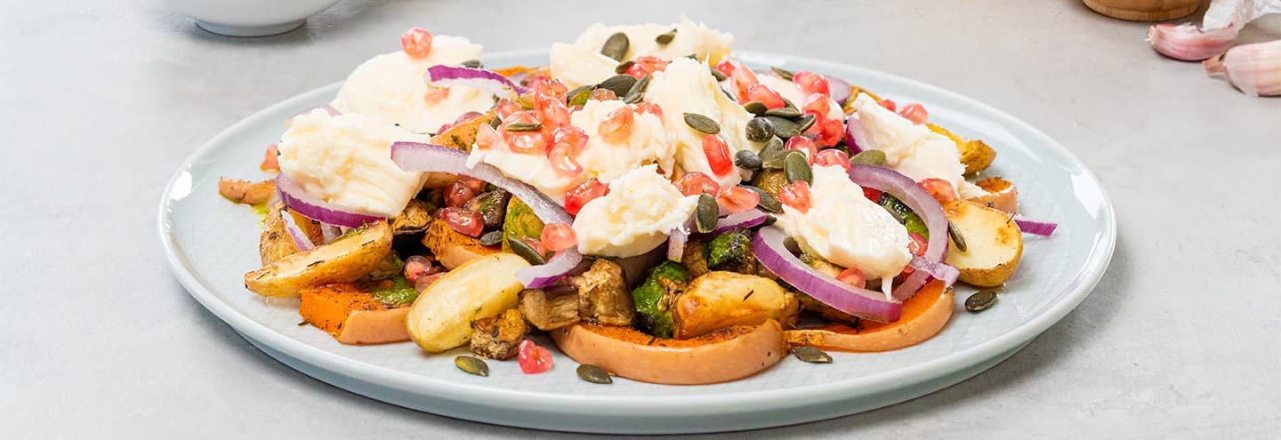 Ensalada templada con mozzarella