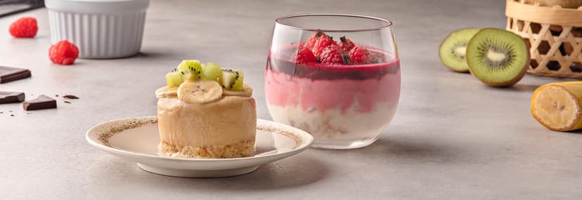 2 postres con helados