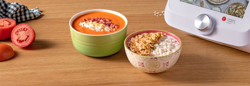 Salmorejo y arroz con leche con Monsieur Cuisine Smart