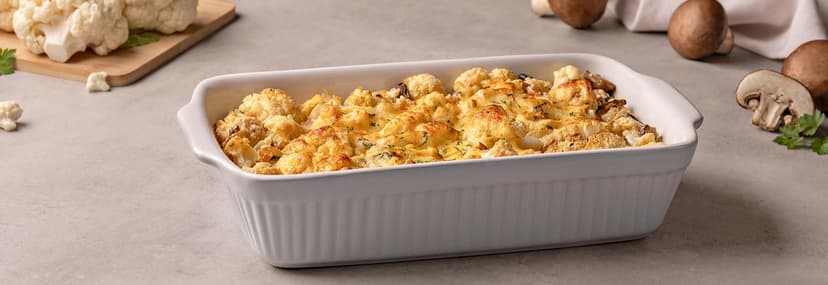 Coliflor gratinada con setas