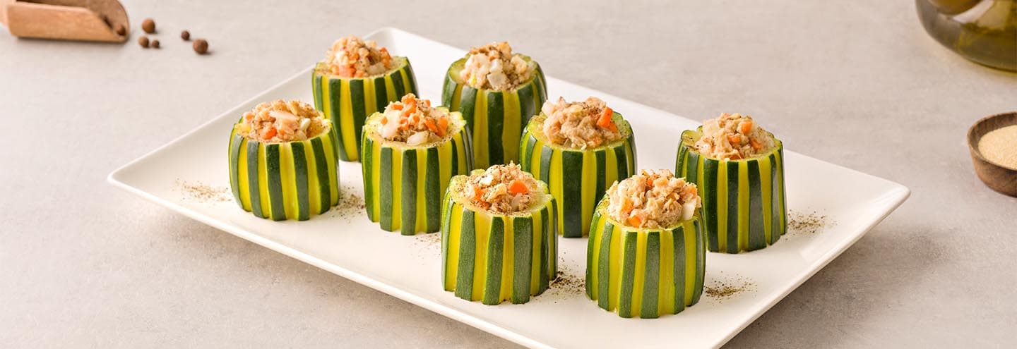 Tronquitos de calabacín rellenos