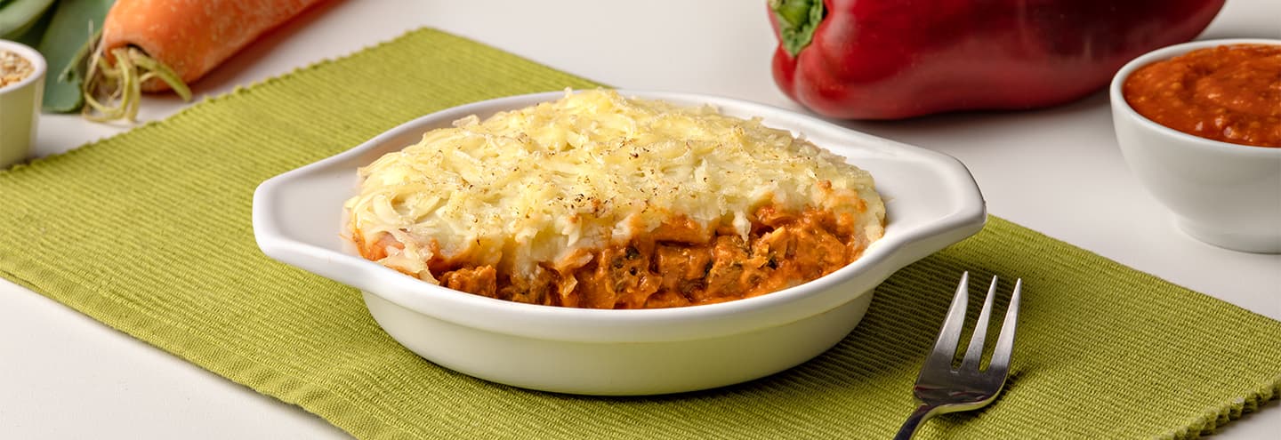 Pastel de boloñesa vegana