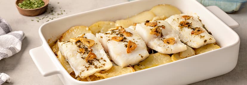 Bacalao al horno con patatas