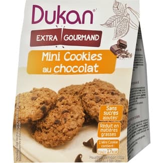 Mini cookies de salvado de avena con chocolate baja materia grasa envase 100 g - Dukan