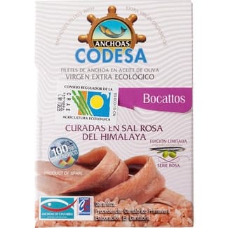 Filetes de anchoa en aceite de oliva virgen ecológico lata 35 g neto escurrido - Codesa Serie Oro