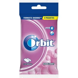 Bubblemint chicles sabor fresa menta sin azúcar pack 4 envases 56 g - Orbit