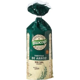 Tortitas de arroz integral biológicas sin sal y sin gluten bolsa 200 g - Biocop
