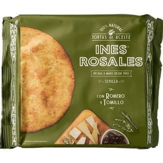 Tortas de aceite 100% natural con tomillo y romero paquete 180 g - Ines Rosales