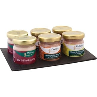 Surtido variado de foie gras pack 6 x 35 g envase 210 g sin gluten - Delicass
