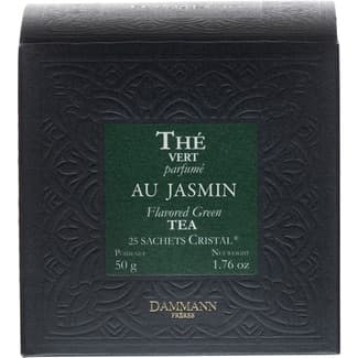 Té verde Au Jasmin perfume de flor de jazmín 25 sobres envase 50 g - Dammann