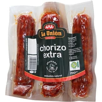 Chorizo asturiano extra ahumado sin gluten 3 piezas envase 290 g - La Union