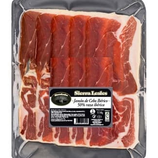 Jamón de cebo ibérico 50% raza ibérica sin gluten sin lactosa envase 150 g - Sierra Leales