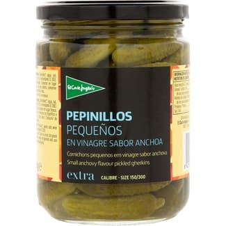 Pepinillos pequeños en vinagre sabor anchoa envase 250 g neto escurrido - El Corte Ingles