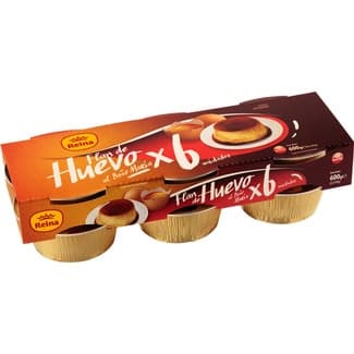 Flan de huevo al baño María sin gluten pack 6 unidades 100 g - Reina