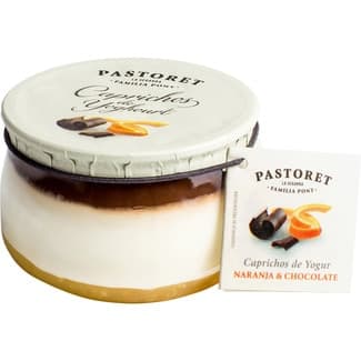 Caprichos yogur natural azucarado con naranja y chocolate sin gluten envase 150 g - Pastoret