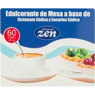 Edulcorante de mesa Cleaner Zen a base de ciclamato sódico y sacarina sódica 60x1g caja 60 g - Cleaner Zen