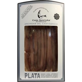 Anchoas del Cantábrico en aceite de girasol bandeja 60 g - Casa Santoña