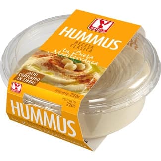 Hummus clásico sin gluten sin lactosa tarrina 220 g - Ygriega
