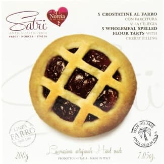 Bizcocho de harina de espelta integral con mermelada de cerezas estuche 200 g - Satri