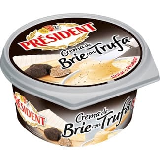 Crema francesa de brie con trufa para untar o picotear tarrina 105 g - President