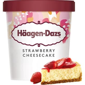 Helado crema con sabor a tarta de queso con salsa de fresa y galletas tarrina 460 ml - Haagen-dazs