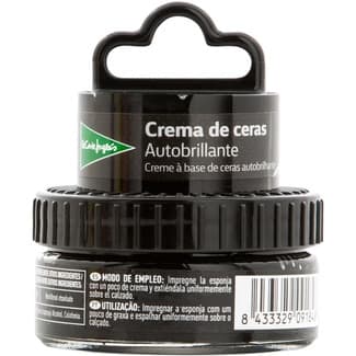 Limpia calzado crema de ceras autobrillante negra con esponja tarro 50 ml - El Corte Ingles