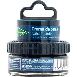 Limpia calzado crema de ceras autobrillante azul con esponja tarro 50 ml - El Corte Ingles