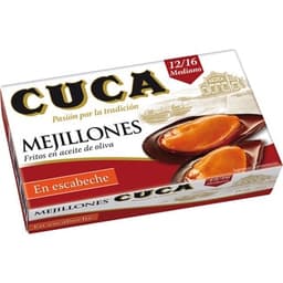 Mejillones fritos en escabeche 12-16 piezas lata 69 g neto escurrido - Cuca