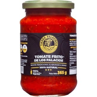 Tomate frito de los Palacios elaborada con aceite de oliva virgen extra 100% natural frasco 365 g - Tierra Palaciega