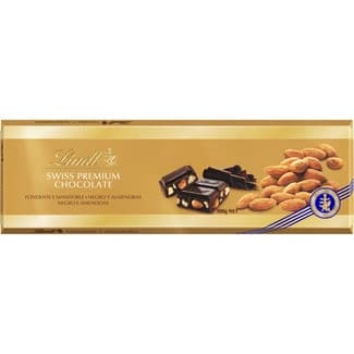 Chocolate negro con almendras tableta 300 g - Lindt Swiss Premium