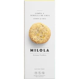 Galletas artesanas de limón y con semillas de chía Sin Gluten envase 140 g - Milola