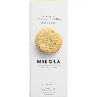 Galletas artesanas de limón y con semillas de chía Sin Gluten envase 140 g - Milola