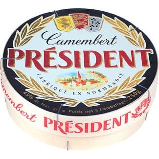 Queso francés camembert de vaca elaborado con leche pasteurizada caja 250 g - President