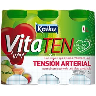 Vitaten líquido sabor a frutas tropicales sin gluten pack 6 unidades 65 ml - Kaiku