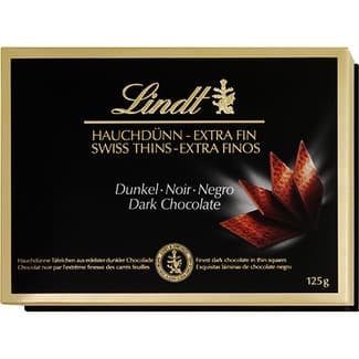 Láminas de chocolate negro extrafinas estuche 125 g - Lindt Swiss Thins