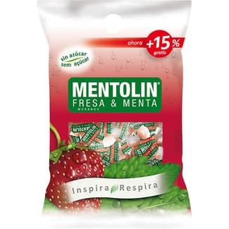 Caramelos sabor fresa-menta sin azúcar bolsa 100 g - Mentolin